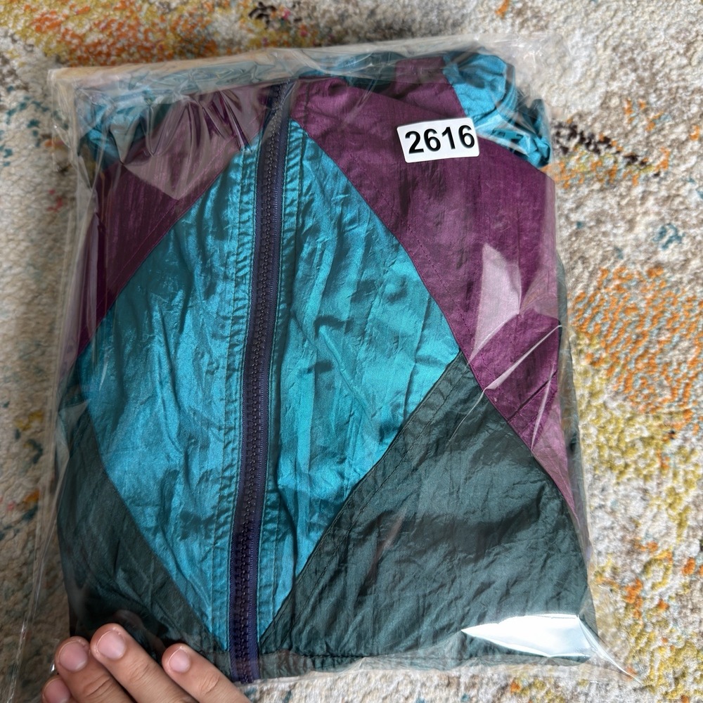 Vintage 90s Thomas E. Wilson Nylon Windbreaker Jacket Mens Large Colorblock - Picture 7 of 7